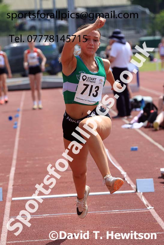 Womens Under-20s Triple Jump, 2024 North Eastern Track and Field Champs., Middlesbrough.  Photo: David T. Hewitson/Sports for All Pics